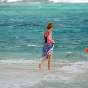 Diana, Princess of Wales on holiday with her son Prince Harry on the British Virgin Diana, Princess of Wales on holiday with her son Prince Harry on the British Virgin