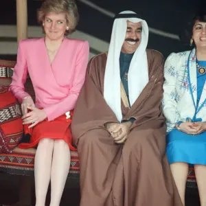 Diana, Princess of Wales, with Jaber III al-Ahmad al-Jaber al-Sabah of Kuwait