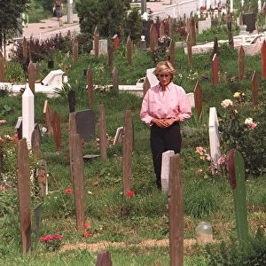Diana, Princess of Wales makes a three day visit to Bosnia - Herzegovina as part of her