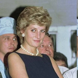 Diana, Princess of Wales, pictured at the Tushinskaya Childrens Hospital in Moscow