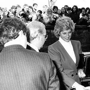Diana, Princess of Wales during a visit to Rugby. 23rd March 1988