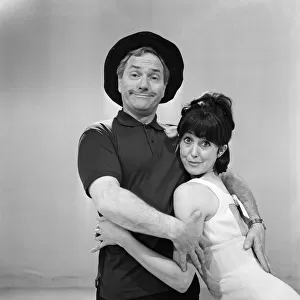 Dick Emery and Una Stubbs rehearsing for the "Dick Emery Show"