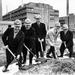 Digging in as work is launched on the Royal Victoria Infirmary extension, left to right Digging in as work is launched on the Royal Victoria Infirmary extension, left to right
