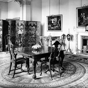 The dining room at Himley Hall, Staffordshire. 29th November 1934
