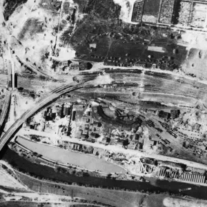 Several direct hits have considerably damaged the triangular junction