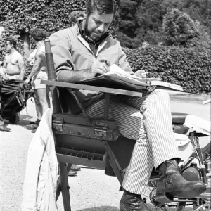 Director Jerry Lewis seen here reading the script whilst on location at Eastnor Castle Director Jerry Lewis seen here reading the script whilst on location at Eastnor Castle