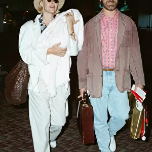 Director Steven Spielberg seen here at Heathrow Airport with Kate Capshaw with their new