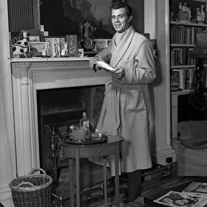Dirk Bogarde actor convalescing in his home at Ammersham Common after an attack of
