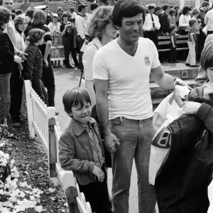 Disc Jockey Tony Blackburn and his son Simon, 8, at Thorpe Park Disc Jockey Tony Blackburn and his son Simon, 8, at Thorpe Park