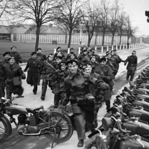 Black and white Print of Dispatch riders in a hasty retreat Black and white Print of Dispatch riders in a hasty retreat