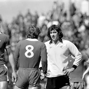 Division Two football Fulham v Chelsea 1976 / 77 season. Fulham won the match three one