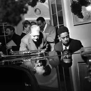 Dizzy Gillespie Jazz Man June 1963 ( First from R) at Fort Belvedere near Ascot Buck
