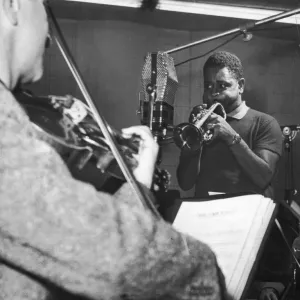 Dizzy Gillespie and Johnny Richards at Discovery Records Hollywood Dizzy Gillespie and Johnny Richards at Discovery Records Hollywood