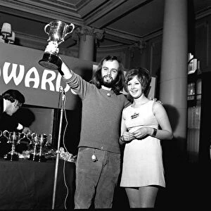 DJ John Peel receives Melody Maker music awards 1969 from a reader as best disc