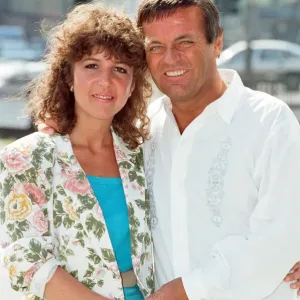 Print of DJ Tony Blackburn and Debbie Thomson celebrating their engagement
