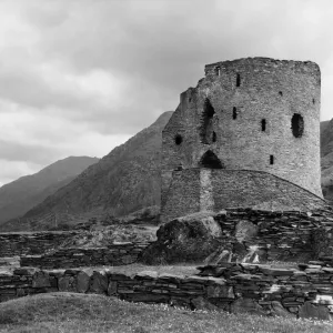 Dolbadarn Castle, located at the base of the Llanberis Pass, in North Wales, Gwynedd Dolbadarn Castle, located at the base of the Llanberis Pass, in North Wales, Gwynedd