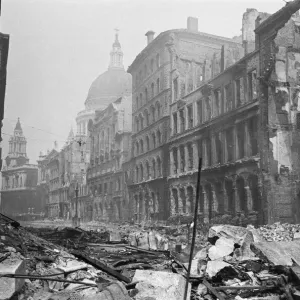 Print of London's devastation after the 1941 Luftwaffe raid Print of London's devastation after the 1941 Luftwaffe raid