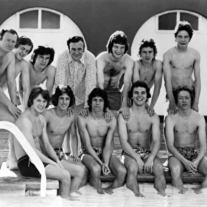 Don Revie England football manager seen here with the national team beside the pool