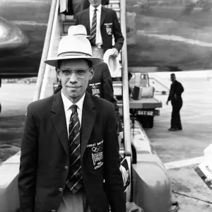 Don Thompson, British athlete, pictured on his return from the Olympic Games Don Thompson, British athlete, pictured on his return from the Olympic Games