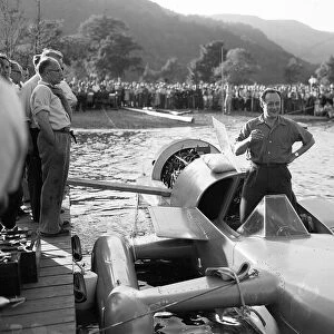 Donald Campbell in his Bluebird Jet Hydroplane 1955
