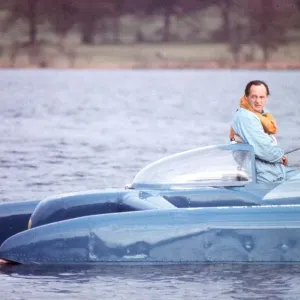 Donald Campbell in Bluebird K7, Coniston Water 1966 Print