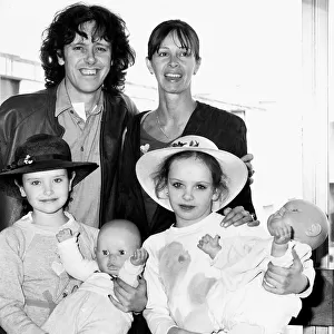 Donovan pop singer with his family at Heathrow Airport