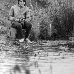 Dora Houston seen here fishing close to her home in Wigan