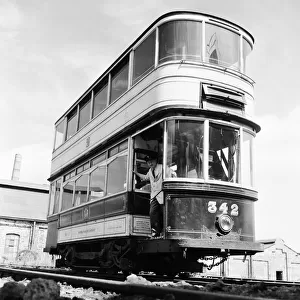 Double Decker Tramcar No. 342 at Consett, County Durham, England, 13th July 1967