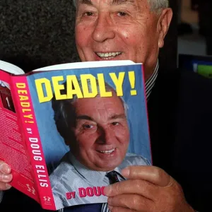 Doug Ellis, Chairman Aston Villa FC, signing copies of his new book Deadly Doug Ellis, Chairman Aston Villa FC, signing copies of his new book Deadly