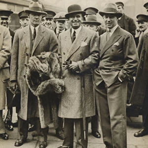 Douglas Fairbanks Senior, with United States golfers who arrived in London today