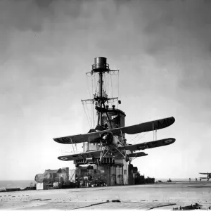 Doves'of the Ark in peacetime - A Swordfish aircraft lands on the deck of