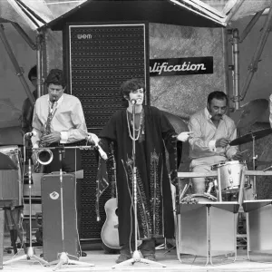 Dovovan performing on stage at the 1967 National Jazz and Blues Festival at Royal Windsor Dovovan performing on stage at the 1967 National Jazz and Blues Festival at Royal Windsor