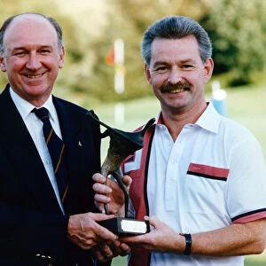 DR Masters golf winner Archie Kidd from Bridge of Weird being presented with his trophy