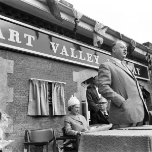 Dr Richard Beeching, Chairman of British Railways, reopens the Dart Valley Railway Dr Richard Beeching, Chairman of British Railways, reopens the Dart Valley Railway