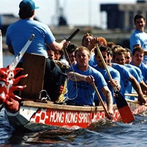 Dragon Boat racing, Atlantic Wharf, Cardiff. 19th May 1992