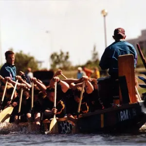Dragon Boat Racing, somewhere Wales. 1st August 1997