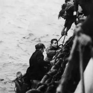 This dramatic picture, taken on board the British destroyer Beagle This dramatic picture, taken on board the British destroyer Beagle