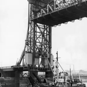 The dredger Wilton seen here passing under the Newport lifting bridge. 9th July 1971 The dredger Wilton seen here passing under the Newport lifting bridge. 9th July 1971