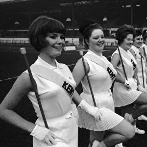 Drum Majorettes at Stamford Bridge home of Chelsea FC. They entertain fans at half time