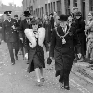 The Duchess of Gloucester toured bombed areas of Coventry after the Nazi air raids The Duchess of Gloucester toured bombed areas of Coventry after the Nazi air raids
