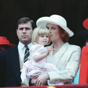 The Duchess of York, Sarah Ferguson, holds her three year old daughter Princess Beatrice The Duchess of York, Sarah Ferguson, holds her three year old daughter Princess Beatrice