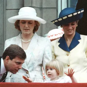 The Duchess of York, Sarah Ferguson, holds her three year old daughter Princess Beatrice The Duchess of York, Sarah Ferguson, holds her three year old daughter Princess Beatrice