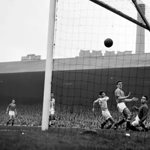 Dugdale the Villa centre-half fails to clear with a header and scores Man utd