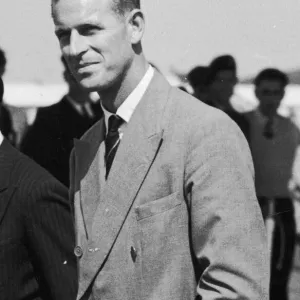 The Duke of Edinburgh arrives home on leave. Pictured with his private secretary Mike The Duke of Edinburgh arrives home on leave. Pictured with his private secretary Mike