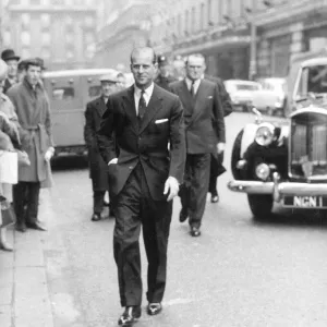 The Duke of Edinburgh arriving at a Lunch. May 1960 The Duke of Edinburgh arriving at a Lunch. May 1960