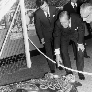 The Duke of Edinburgh. The Duke of Edinburgh looking at the Sherifs Charity Shield during The Duke of Edinburgh. The Duke of Edinburgh looking at the Sherifs Charity Shield during