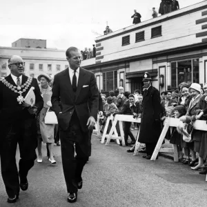 The Duke of Edinburgh with the Lord Mayor of Birmingham, Alderman E The Duke of Edinburgh with the Lord Mayor of Birmingham, Alderman E