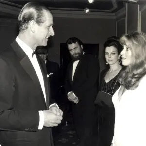 The Duke Of Edinburgh meets Prunela Scales and Brian Blessed. January 1971 The Duke Of Edinburgh meets Prunela Scales and Brian Blessed. January 1971