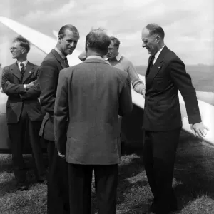 The Duke of Edinburgh at Nympsfield, headquarters of the Bristol Gliding Club The Duke of Edinburgh at Nympsfield, headquarters of the Bristol Gliding Club