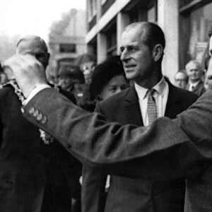 The Duke of Edinburgh. Prince Philip & Prince Charles pictured just after a smoke bomb
